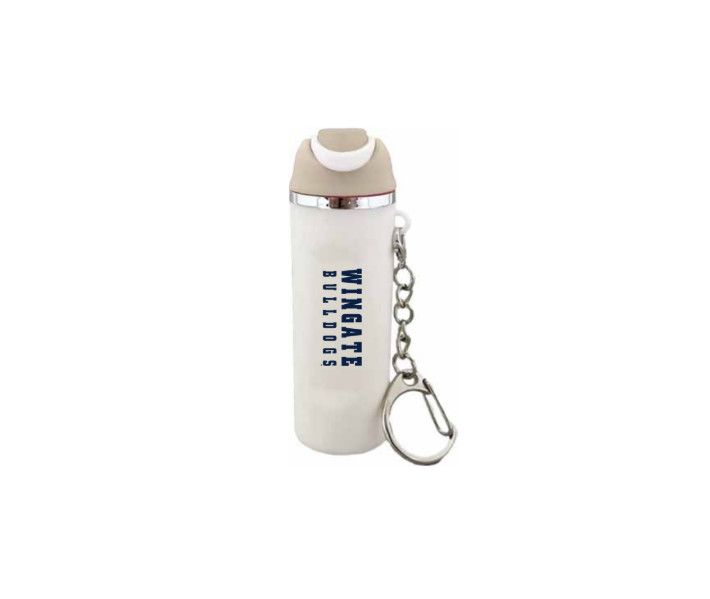 White Khaki Mini Water Bottle Key Tag Holder