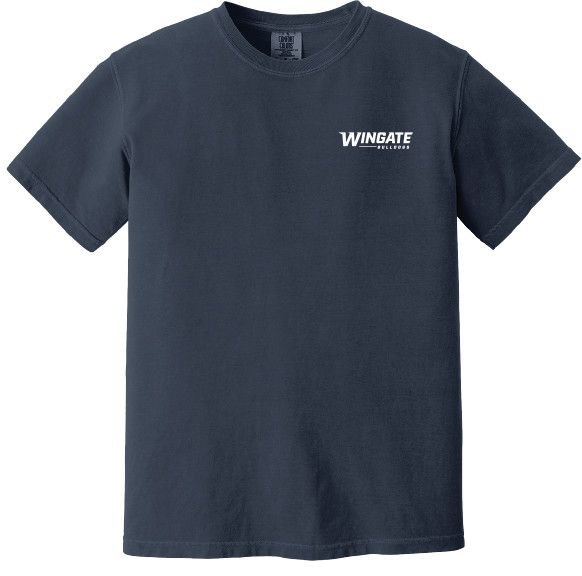 Navy Wingate Bulldogs Lifelike Dog Short Sleeve T Shirt
