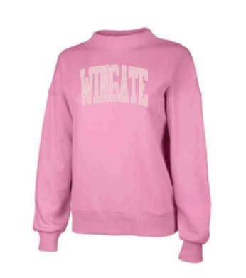 Pink Wingate Mock Neck Sweatshirt, Size: SM