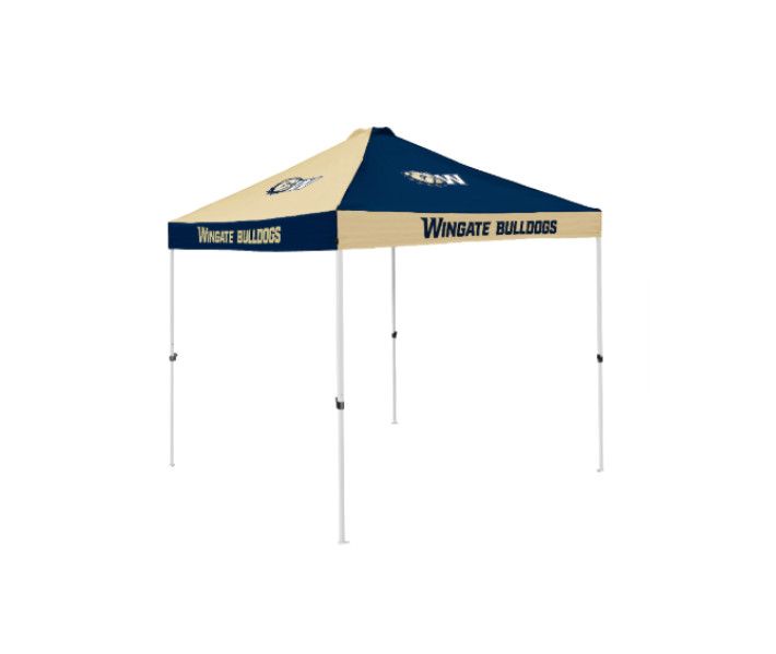 (IN STORE PICKUP ONLY) 9' x 9' Gold Navy Dog Head W Wingate Bulldogs Checkerboard Tailgate Tent