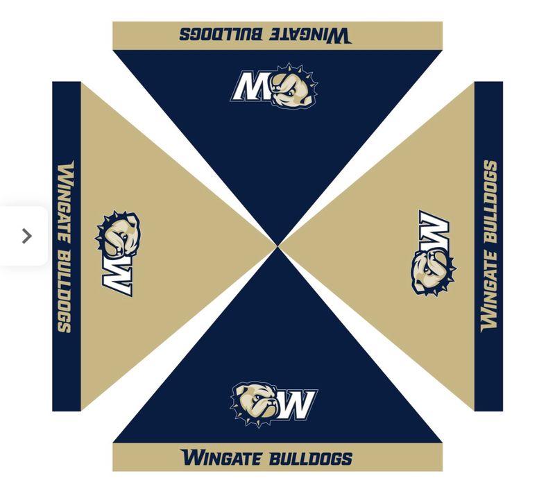 (IN STORE PICKUP ONLY) 9' x 9' Gold Navy Dog Head W Wingate Bulldogs Checkerboard Tailgate Tent