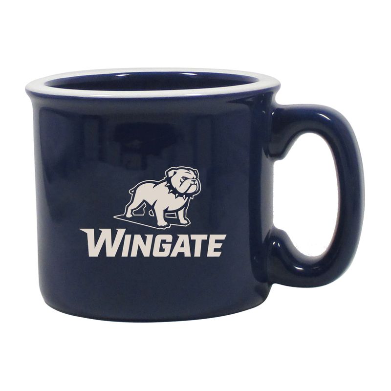 15oz Navy Full Dog Over Wingate Etched Camp Mug