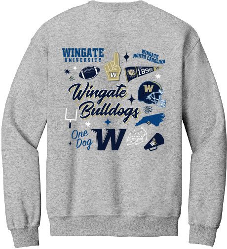 Grey Wingate Football Spirit Crewneck Sweatshirt, Size: SM