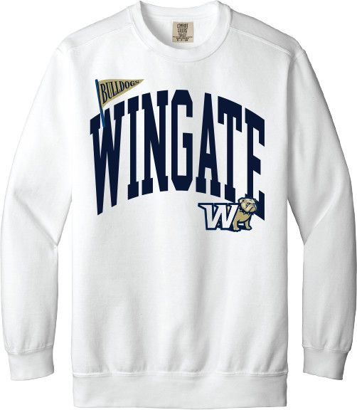 White Bulldogs Wingate W Half Dog Crewneck Sweatshirt, Size: SM