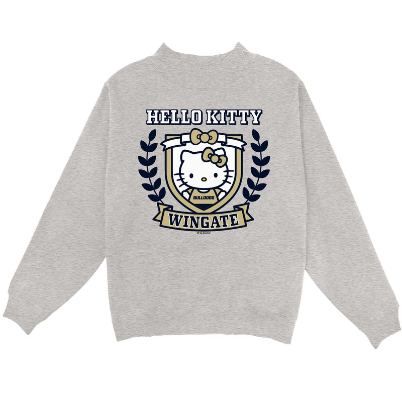 Heather Grey Crestview Wingate Bulldogs Hello Kitty Mock Neck Sweatshirt