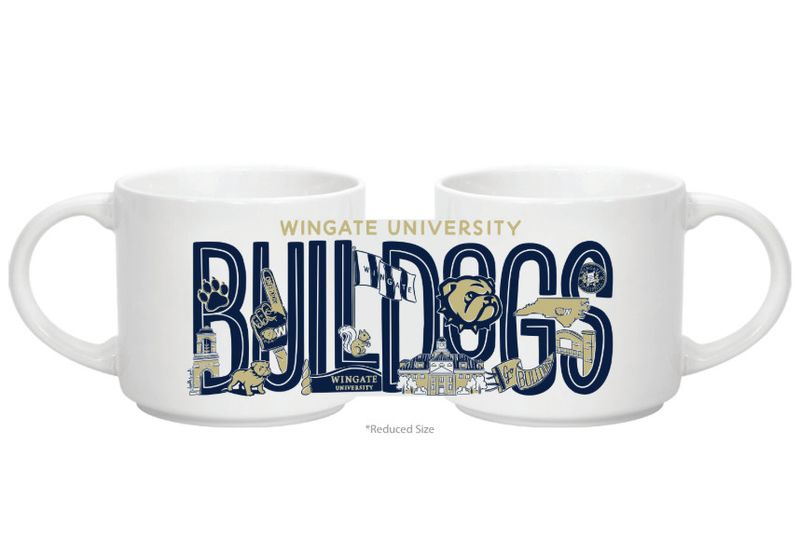 14oz Regina Doodles Art Wingate University Bulldogs Nolan Mug