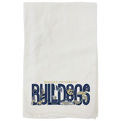 Regina Doodles Art Wingate University Bulldogs 100% Organic Cotton Tea Towel