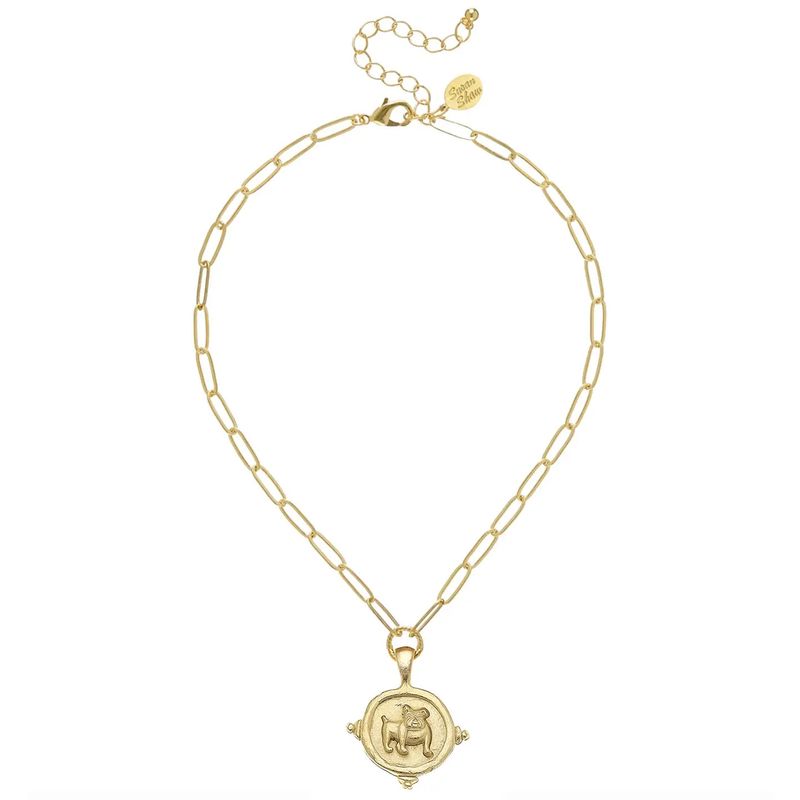 Gold Bulldog Paperclip Adjustable Necklace
