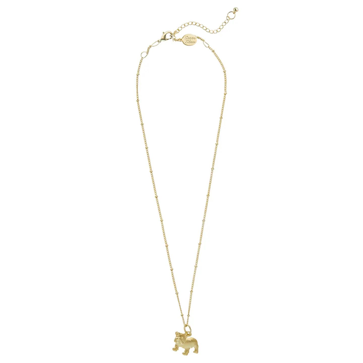 Gold Dainty Bulldog Adjustable Necklace