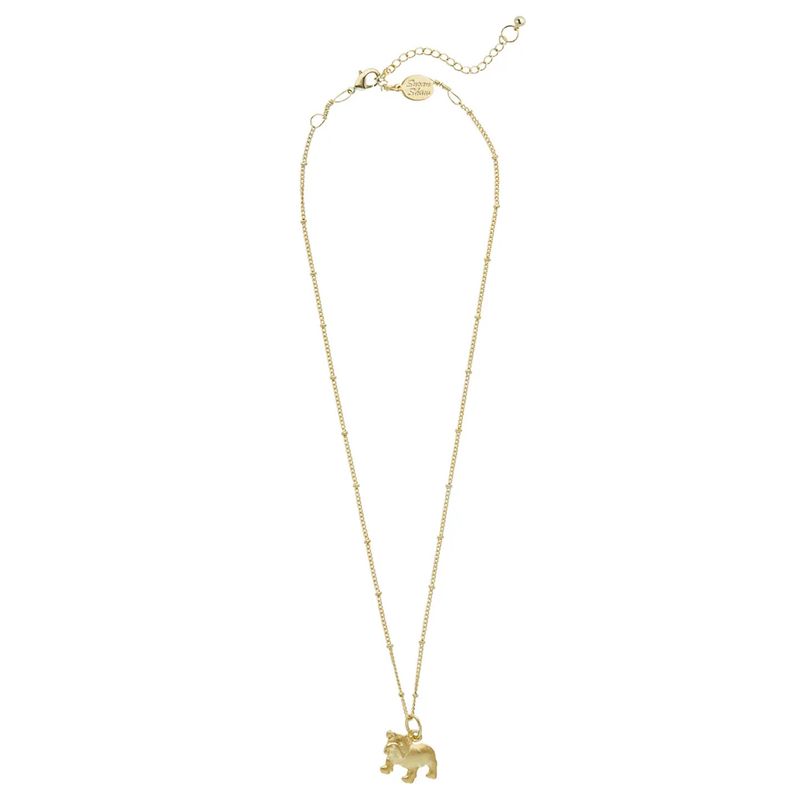 Gold Dainty Bulldog Adjustable Necklace