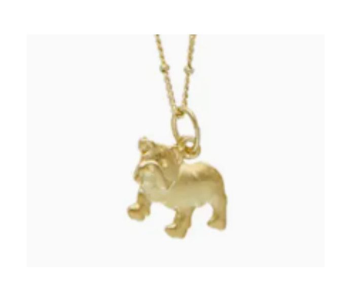 Gold Dainty Bulldog Adjustable Necklace