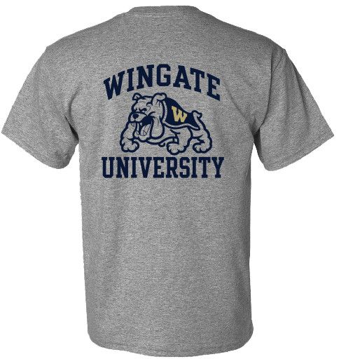 Grey Wingate University Throwback Short Sleeve T Shirt