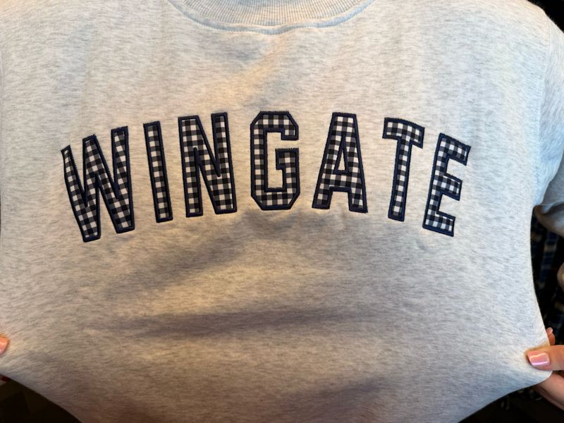 Grey Navy Wingate Gingham Mock Neck Sweatshirts