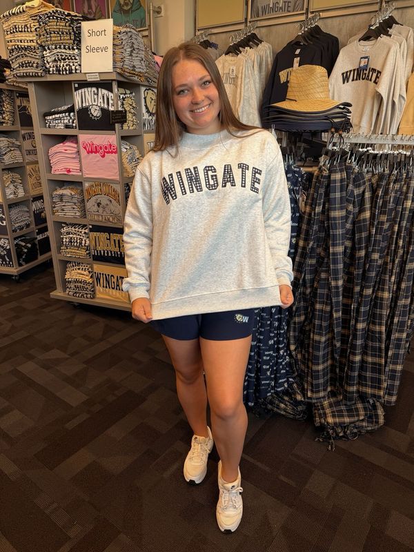 Grey Navy Wingate Gingham Mock Neck Sweatshirts