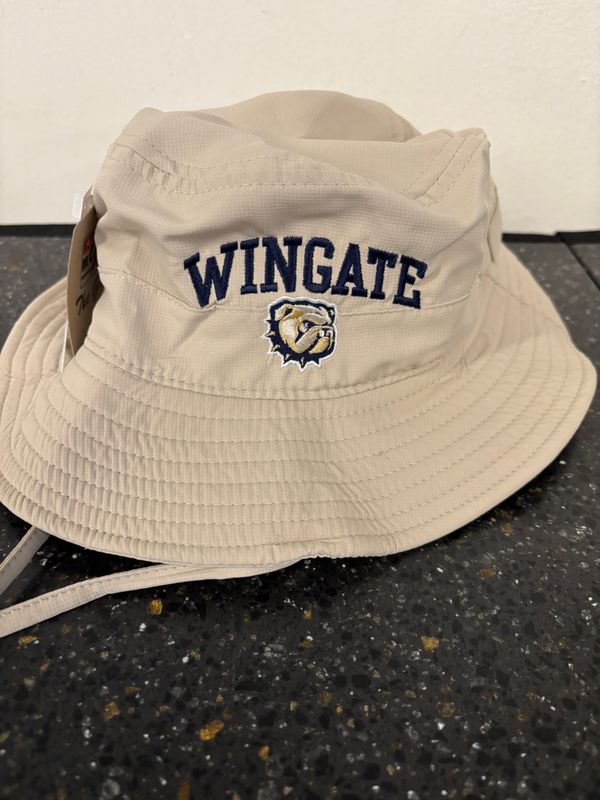 Tan Bucket Hat Navy Wingate Dog Head