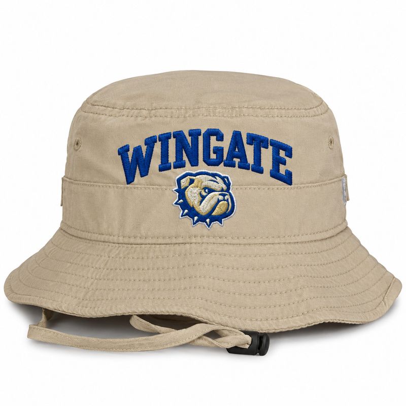 Tan Bucket Hat Navy Wingate Dog Head