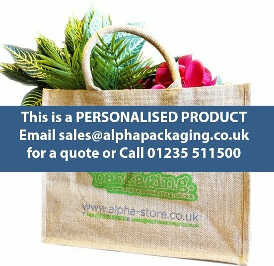 Printed or Personalised Woven Shopping Bag Hessian Jute Natural Grocery Carrier - contact for a quote