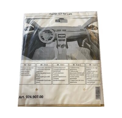 SPECIAL OFFER Car Clean Set - Seat Cover, floor mat, steering wheel cover, gear stick cover and hand brake cover