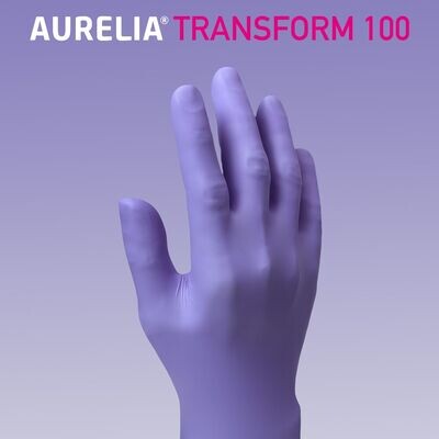 Aurelia Transform 100 Powder Free Blue Nitrile Gloves