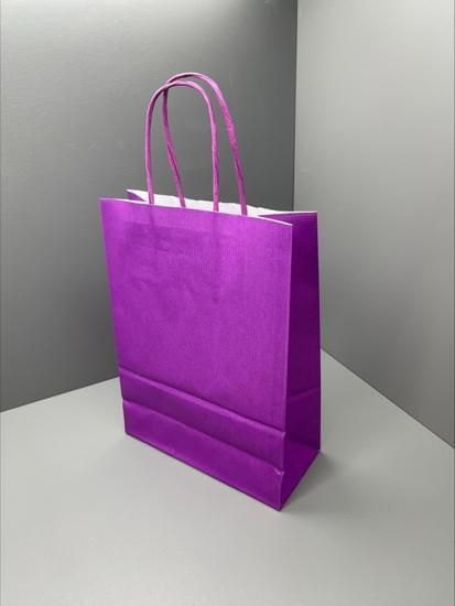 PURPLE Twist Handle Paper Bags