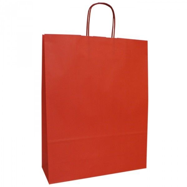 RED Twist Handle Paper Bags - 180 x 80 x 240mm (300/box) RED Twist Handle Paper Bags - 180 x 80 x 240mm (300/box)