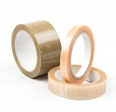Vinyl Buff and Clear Packing Tape 25mm x 66m & 48mm x 66m