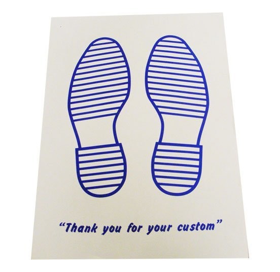 Printed Blue Feet Paper Car Floor Mats (250 Pack) 380 x 500mm