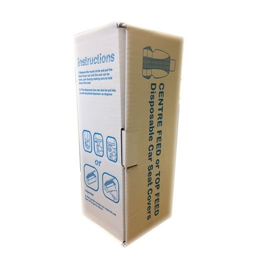 Recyclable Centre Feed Polythene Disposable Car Seat Covers in Dispenser Box 10 Micron 800 x 1300mm 100 per roll *SPECIAL OFFER*