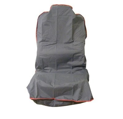 Polyester Grey Car Seat Covers with red piping