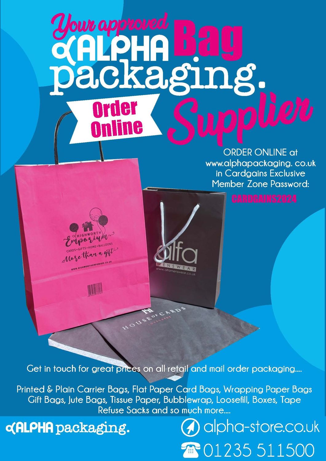 Cardgains Approved Packaging Supplier