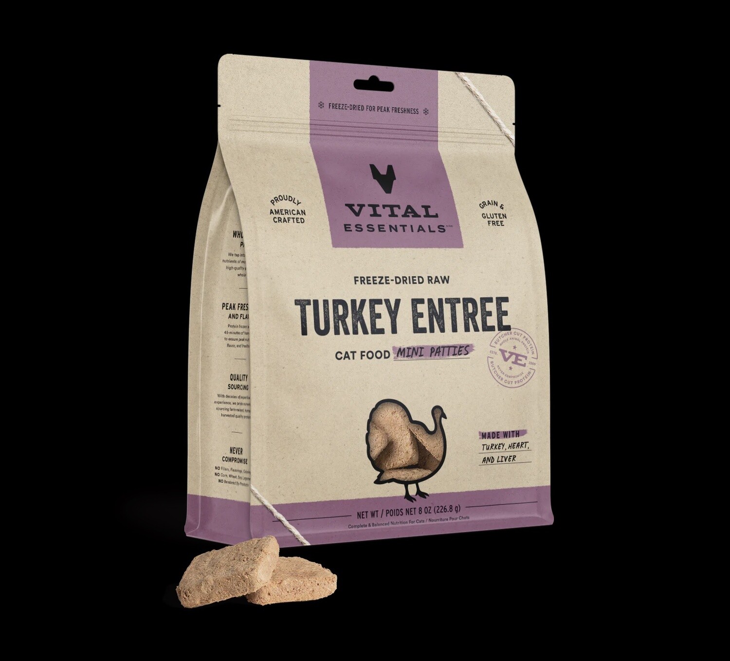 VE CAT FD TURKEY PATTIES 8 OZ