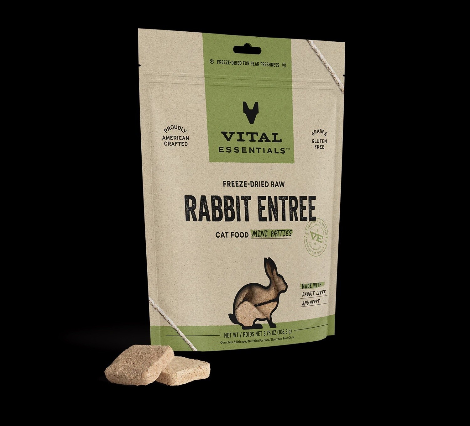 VE CAT FD RABBIT PATTIES 8 OZ