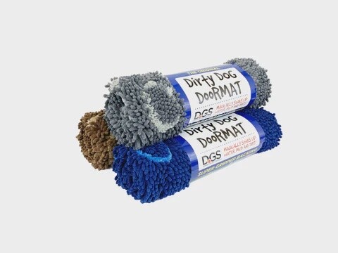 DIRTY DOG DOORMAT BERMUDA BLUE LG