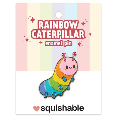 SQUISHABLE ENAMEL PIN RAINBOW CATERPILLAR