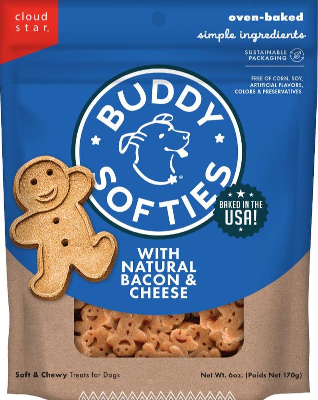 BUDDY BISCUITS CHEWY BACON AND CHEESE 6 OZ