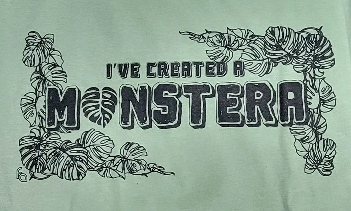 FUL T-SHIRT CREATED A MONSTERA SM, Colour: SAGE