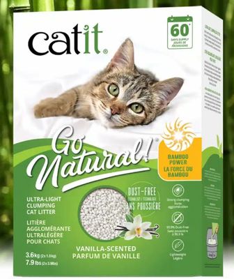 GO NATURAL BAMBOO LITTER VANILLA 7LB