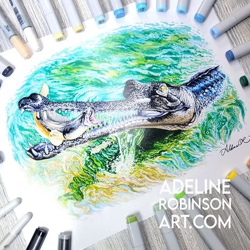 ADELINE ROBINSON ART PRINT 8.5X11, Colour: Indian Gharial