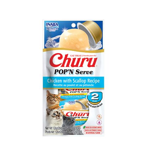 CHURU POP N' SERVE CHICKEN WITH SCALLOP TREAT 1.2 OZ 2 CT