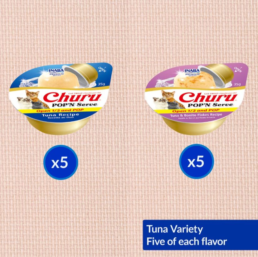 CHURU POP N' SERVE TUNA VARIETY PACK 12.3 OZ 10 CT