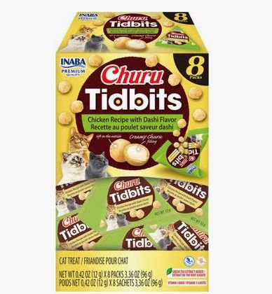 CHURU TIDBITS CHICKEN WITH DASHI CAT TREATS 3.36 OZ