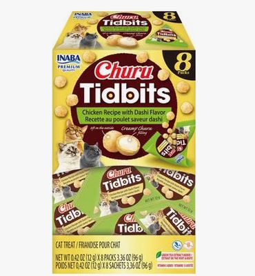 CHURU TIDBITS CHICKEN WITH DASHI CAT TREATS 3.36 OZ