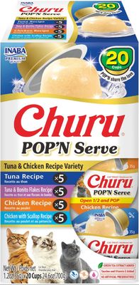 CHURU POP N' SERVE TUNA AND CHICKEN VARIETY PACK 24.6 OZ 20 CT
