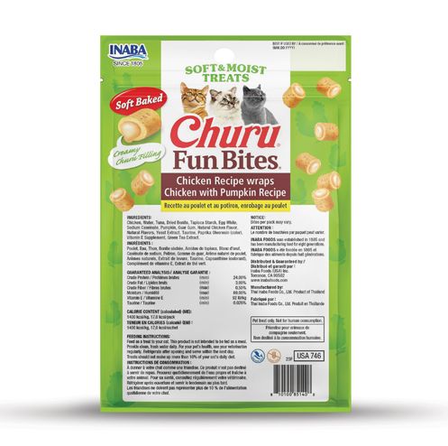 CHURU FUN BITES WRAPS CHICKEN WITH PUMPKIN RECIPE 1.26 OZ