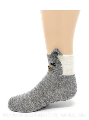 Peek a Boo Grey Ears Socks non skid