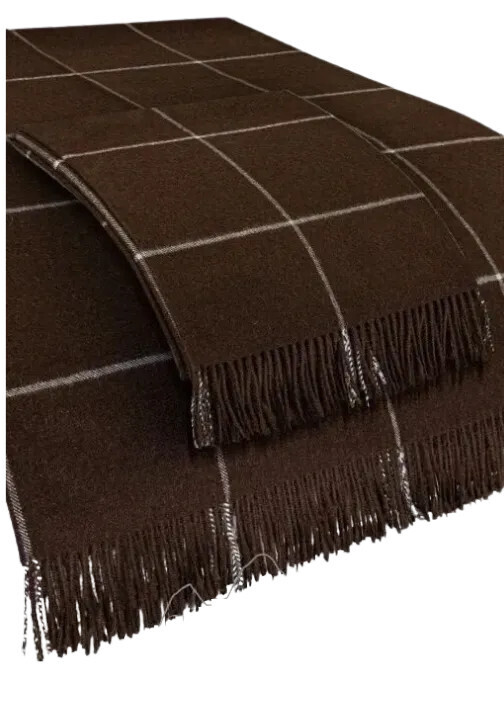 Woven Brushed Plaid Baby Alpaca Throw