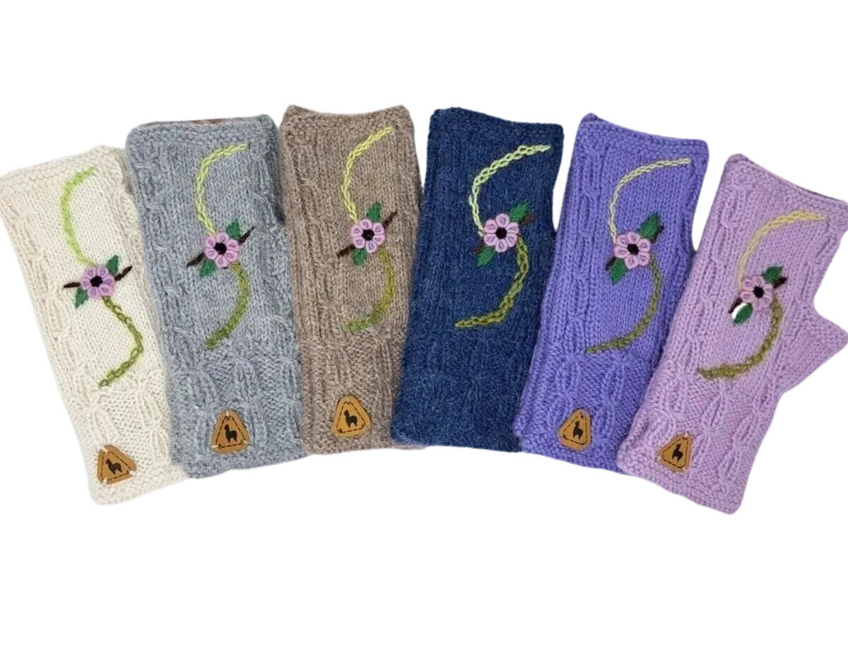 Embroidered Fingerless Gloves