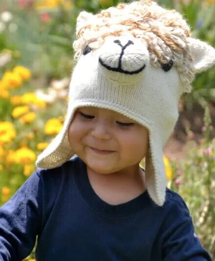 Kids Alpaca Head Hat