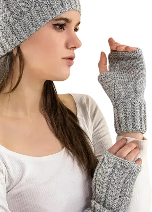 Herringbone Fingerless Glove