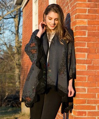 Denim Reversible Ruana